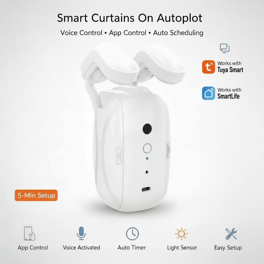 WiFi Curtain Robot – Smart Electric Roman Rod Curtain Motor for Home Automation