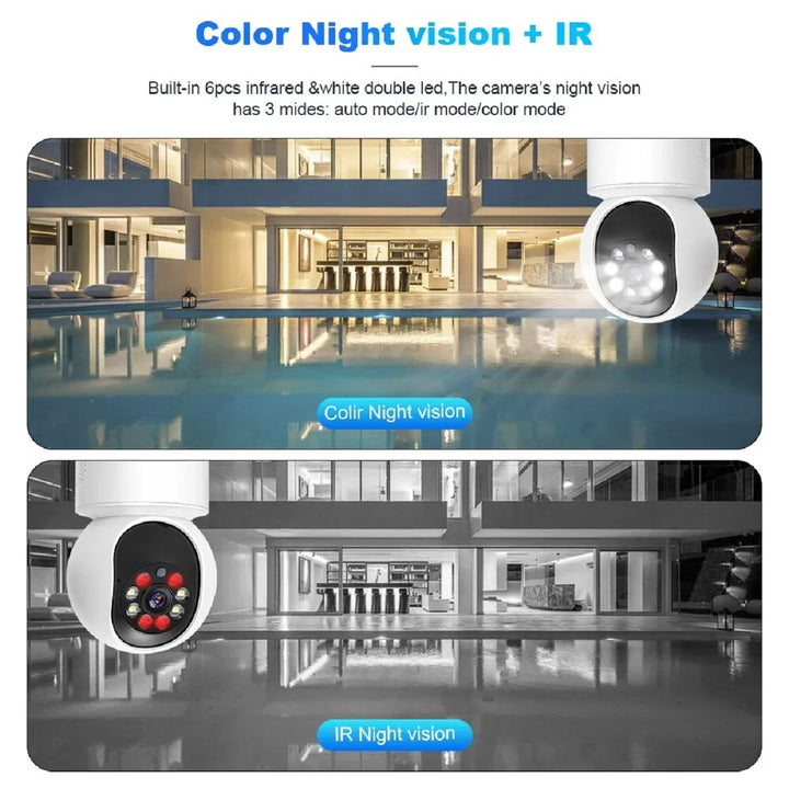 8MP Smart Home WiFi Surveillance Camera – PTZ Auto Tracking Baby Monitor with Night Vision